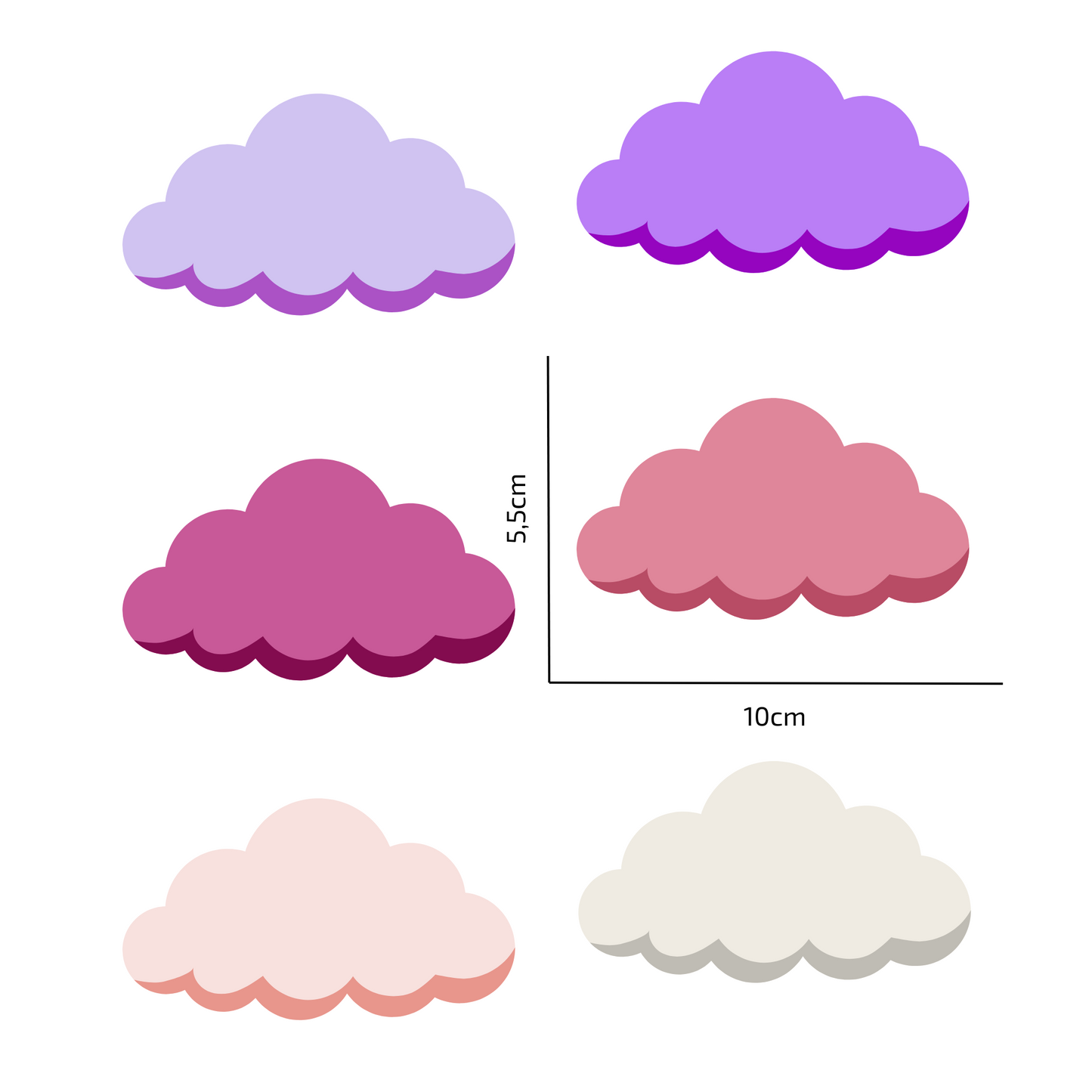 Textile Wall Sticker “Clouds” Dark purple colors