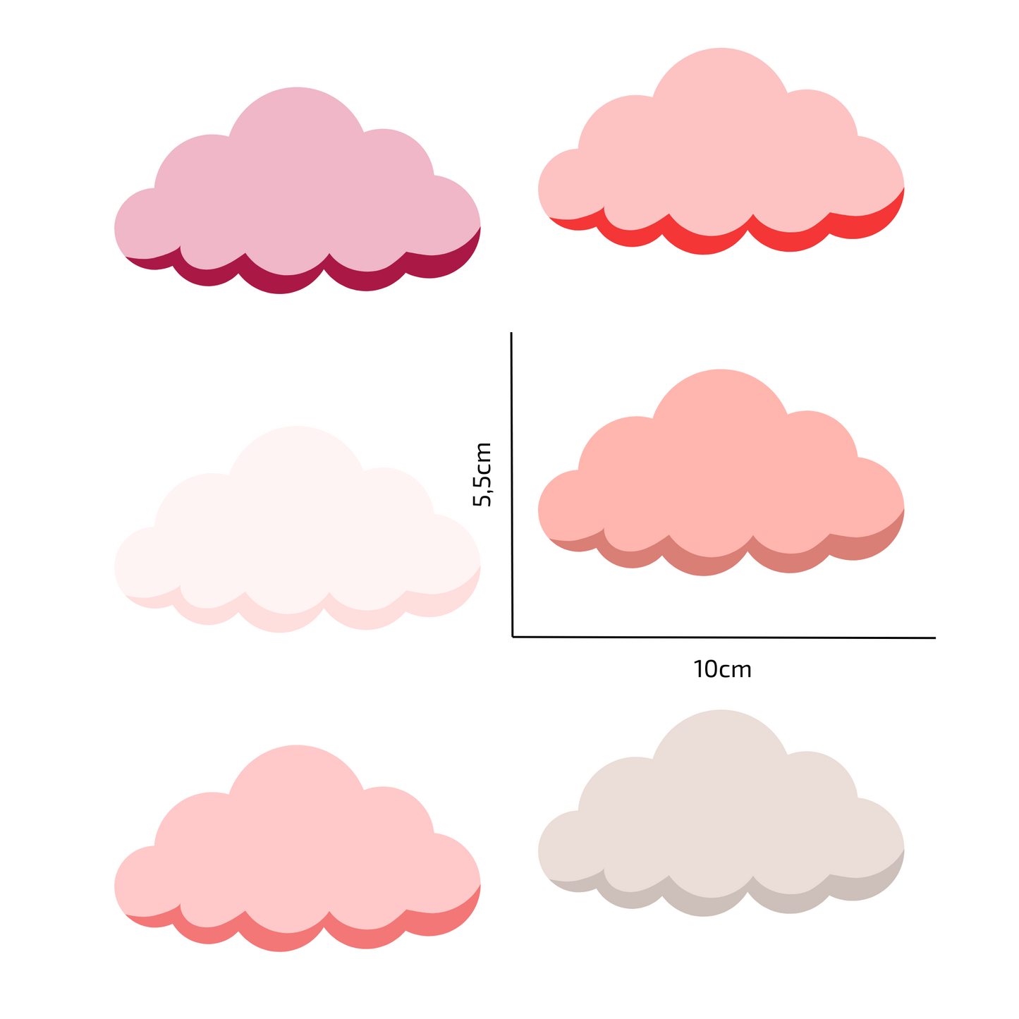 Textile Wall Sticker “Clouds” Dark red colors