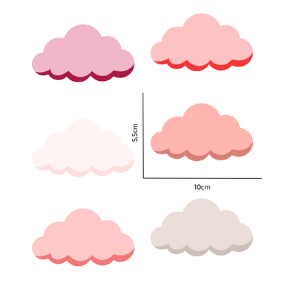 Textile Wall Sticker “Clouds” Dark red colors