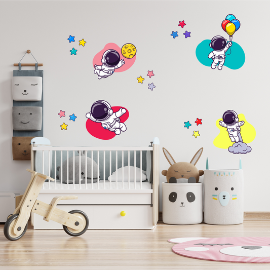 Textile Wall Sticker “Colorful Astronauts”