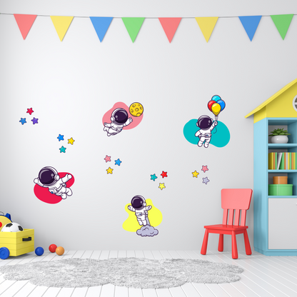 Textile Wall Sticker “Colorful Astronauts”
