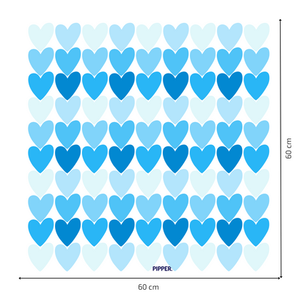 Textile Wall Sticker “Hearts” Blue colors
