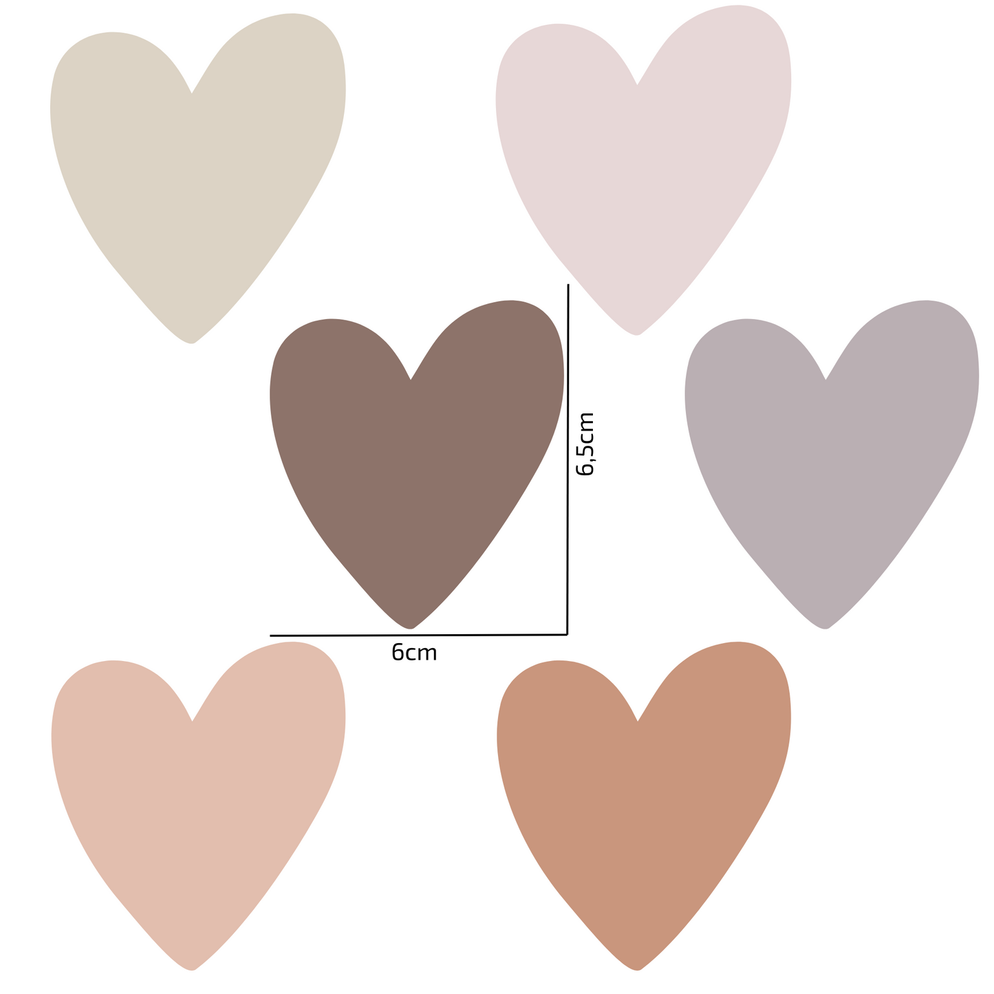 Textile Wall Sticker “Hearts” Brown colors