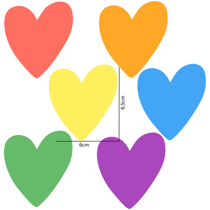 Textile Wall Sticker “Hearts” Dark pastels colors