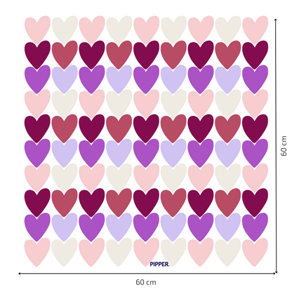 Textile Wall Sticker “Hearts” Dark purple colors