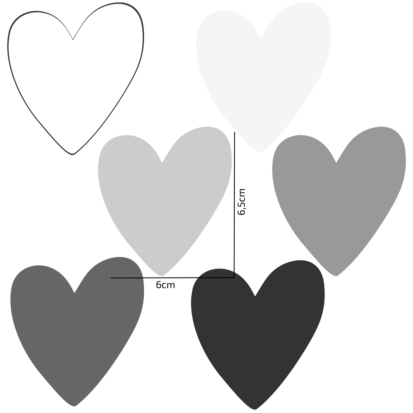Textile Wall Sticker “Hearts” White-gray colors