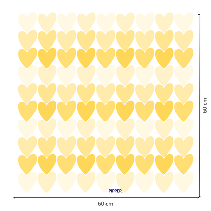 Textile Wall Sticker “Hearts” Yellow colors