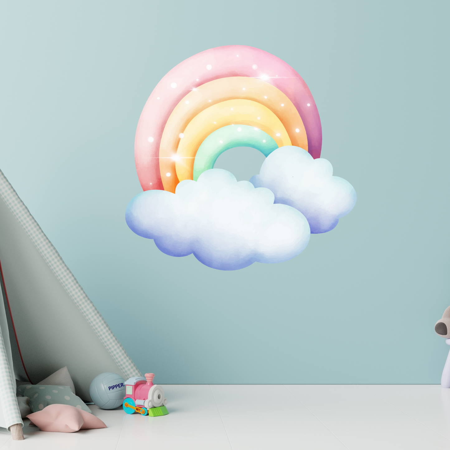 Textile Wall Sticker “Rainbow with Clouds”