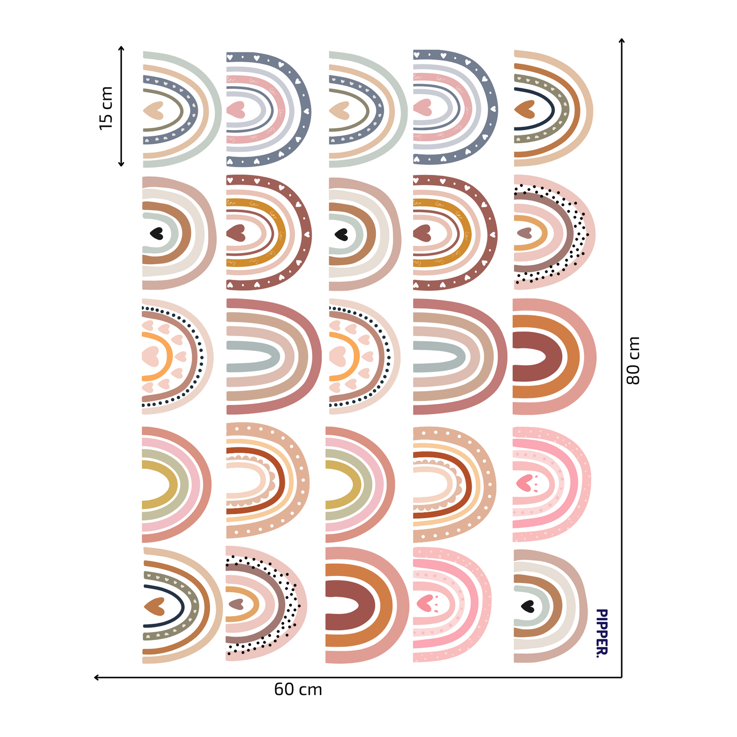 Textile Wall Sticker – “Rainbows”