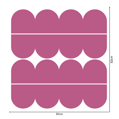 Textile Wall Sticker – Scalloped Arch Border - Candy Pink