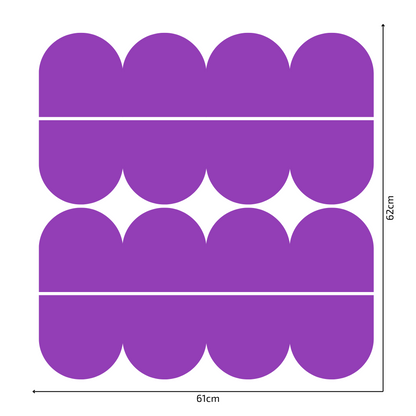 Textile Wall Sticker – Scalloped Arch Border - Purple
