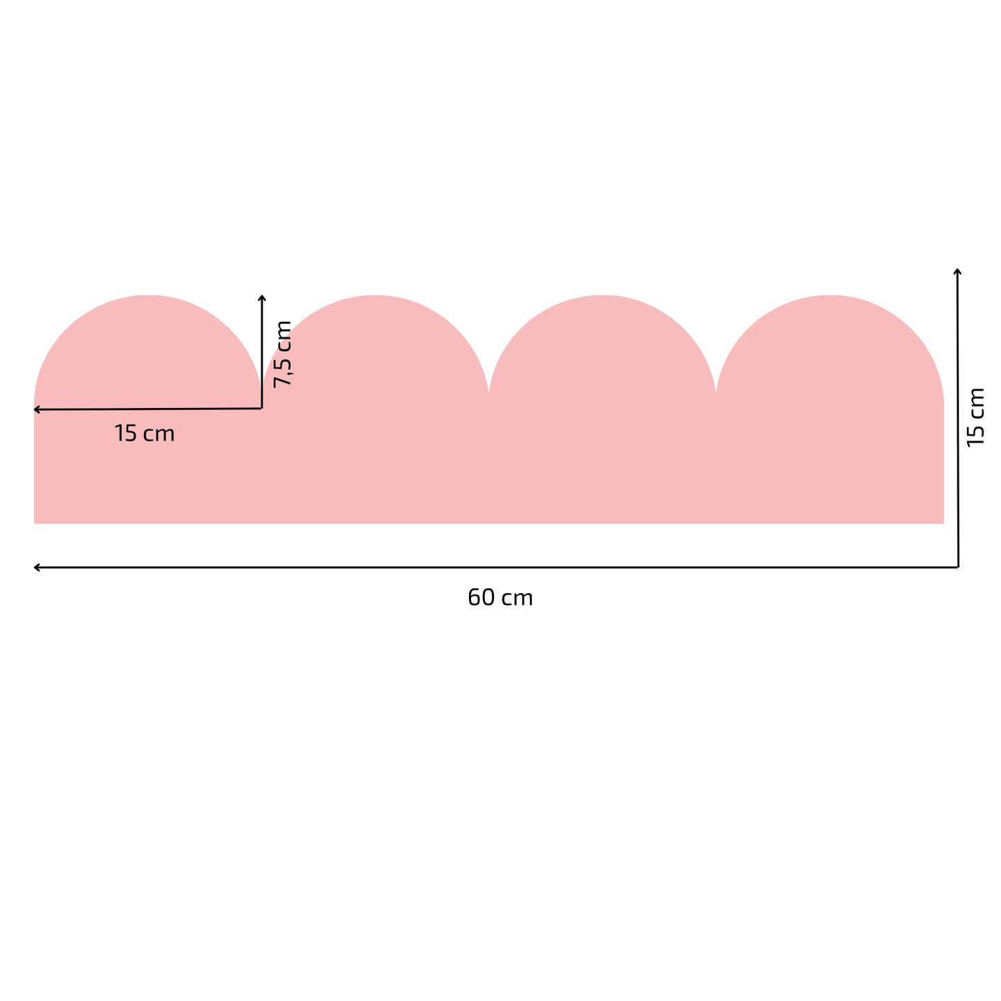 Textile Wall Sticker – Scalloped Arch Border - Candy Pink