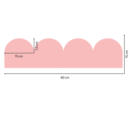 Textile Wall Sticker – Scalloped Arch Border - Candy Pink
