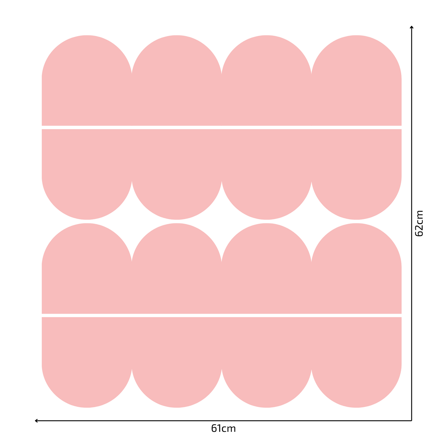 Textile Wall Sticker – Scalloped Arch Border - Candy Pink