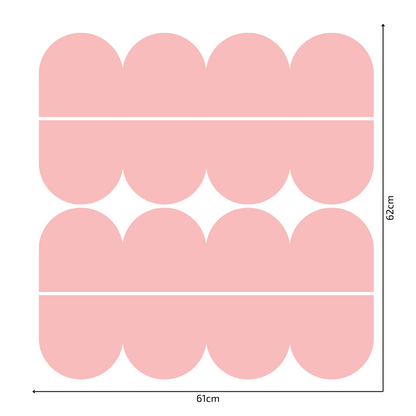 Textile Wall Sticker – Scalloped Arch Border - Candy Pink