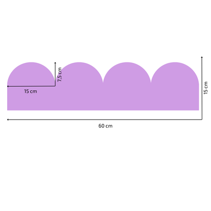 Textile Wall Sticker – Scalloped Arch Border - Purple