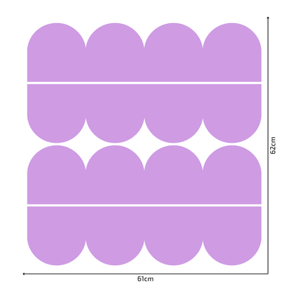 Textile Wall Sticker – Scalloped Arch Border - Purple