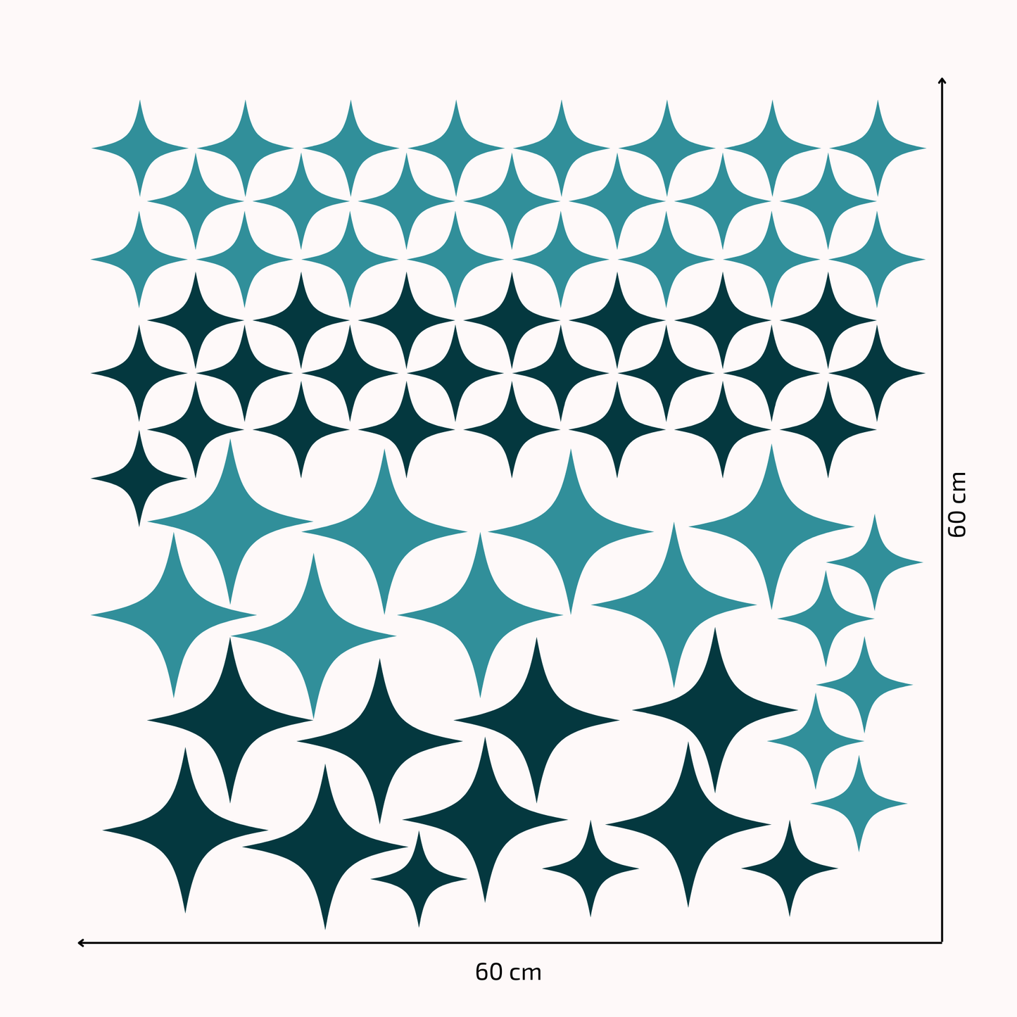 Textile Wall Sticker “Stars” Blue-green colors