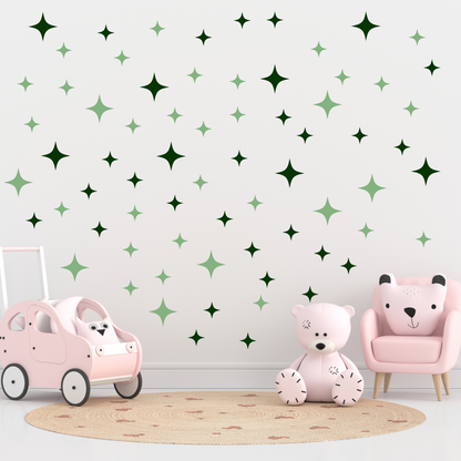 Textile Wall Sticker “Stars” Bottle green colors