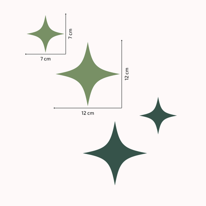 Textile Wall Sticker “Stars” Green colors