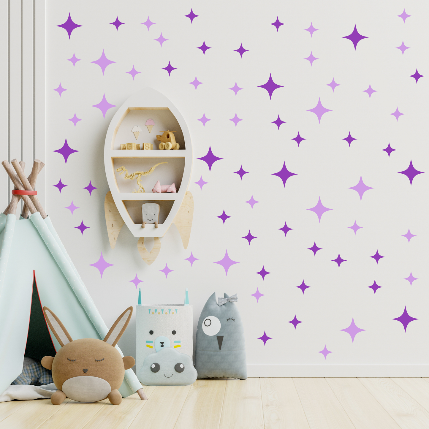 Textile Wall Sticker “Stars” Purple colors