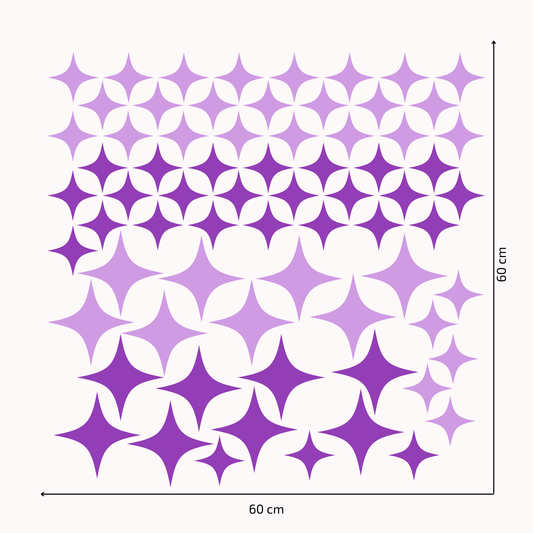 Textile Wall Sticker “Stars” Purple colors