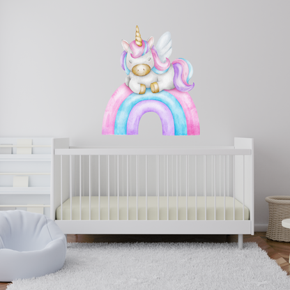Textile Wall Sticker “Unicorn on a Rainbow”