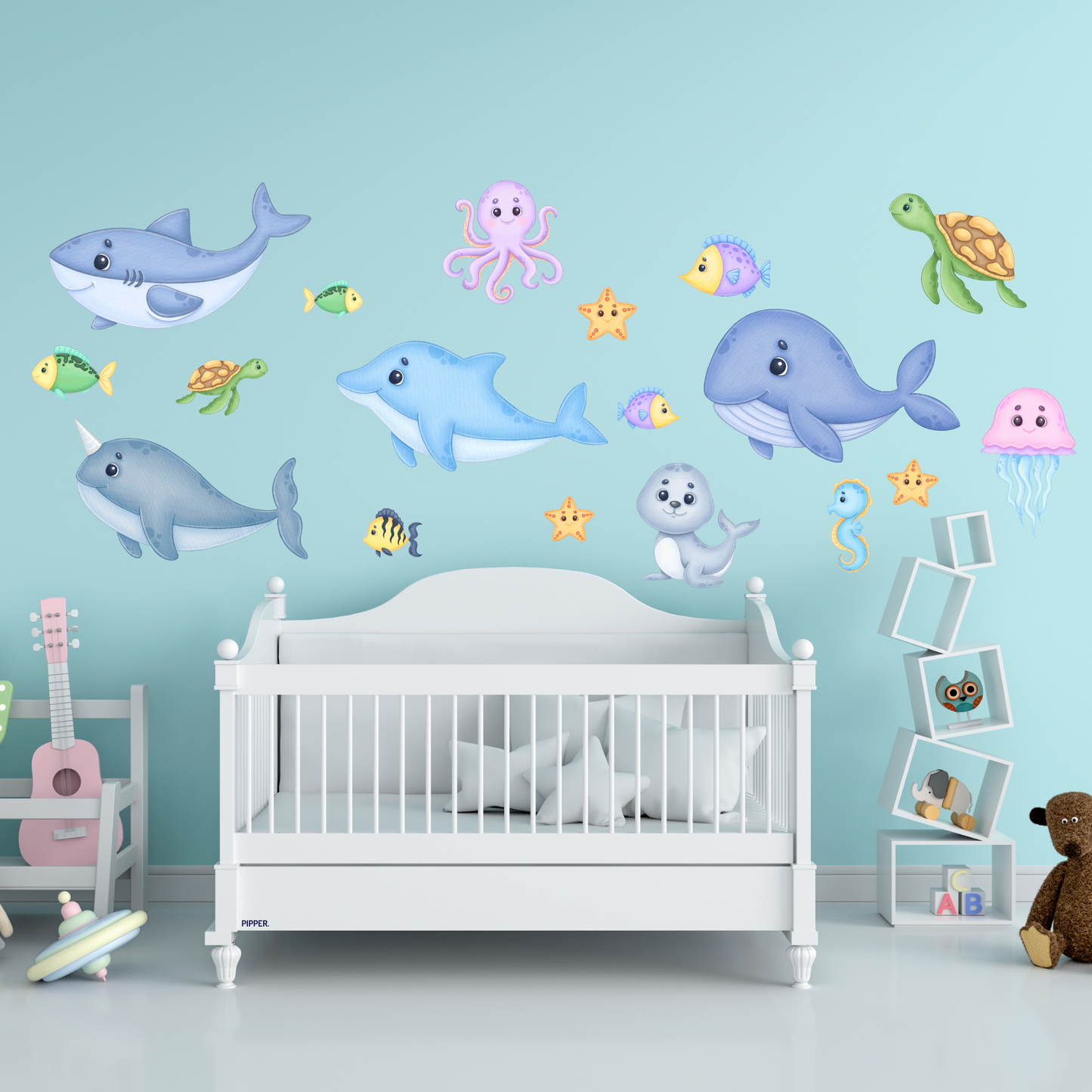 Textile Wall Sticker XXL “Baby Sea World”