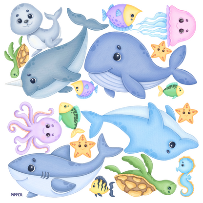 Textile Wall Sticker XXL “Baby Sea World”