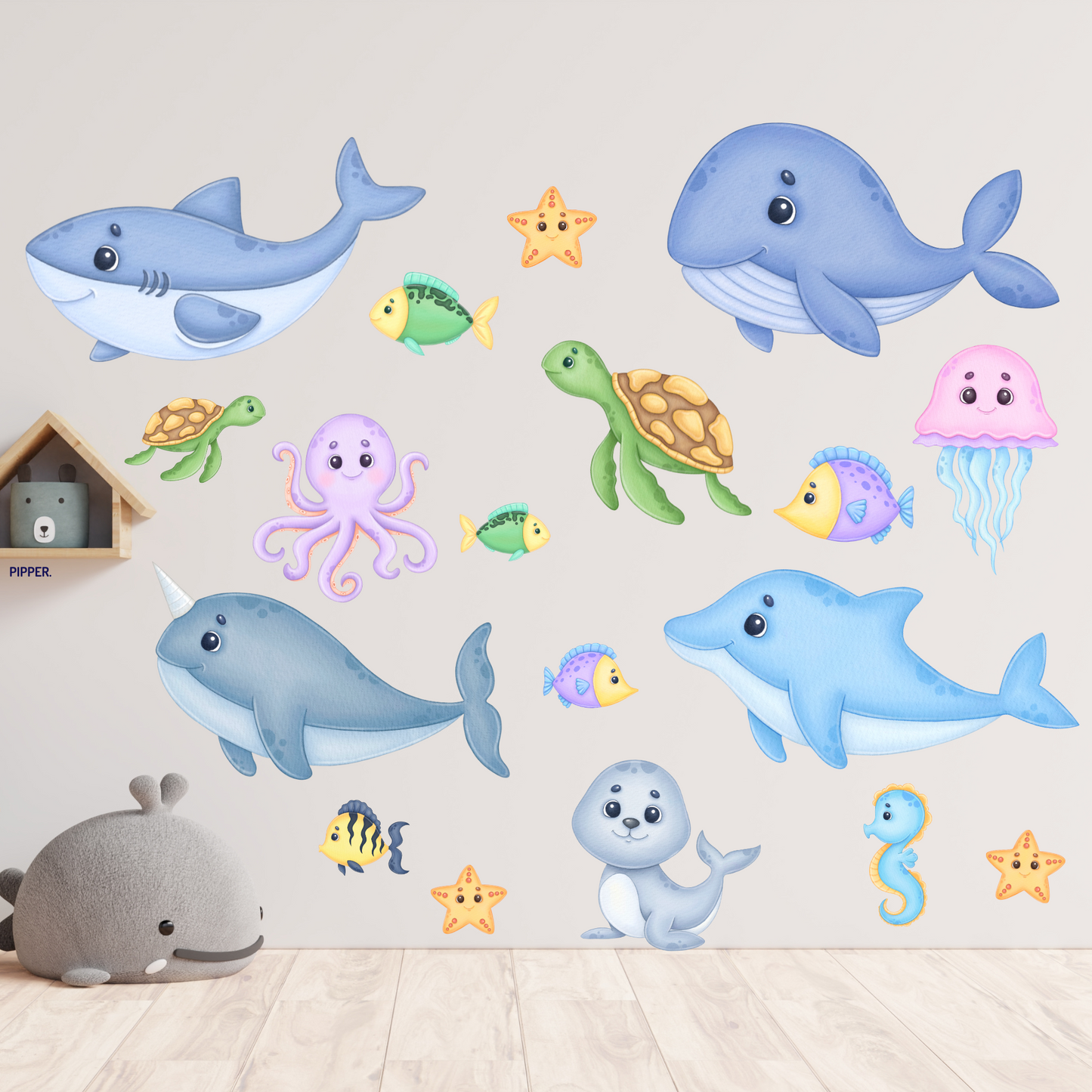 Textile Wall Sticker XXL “Baby Sea World”