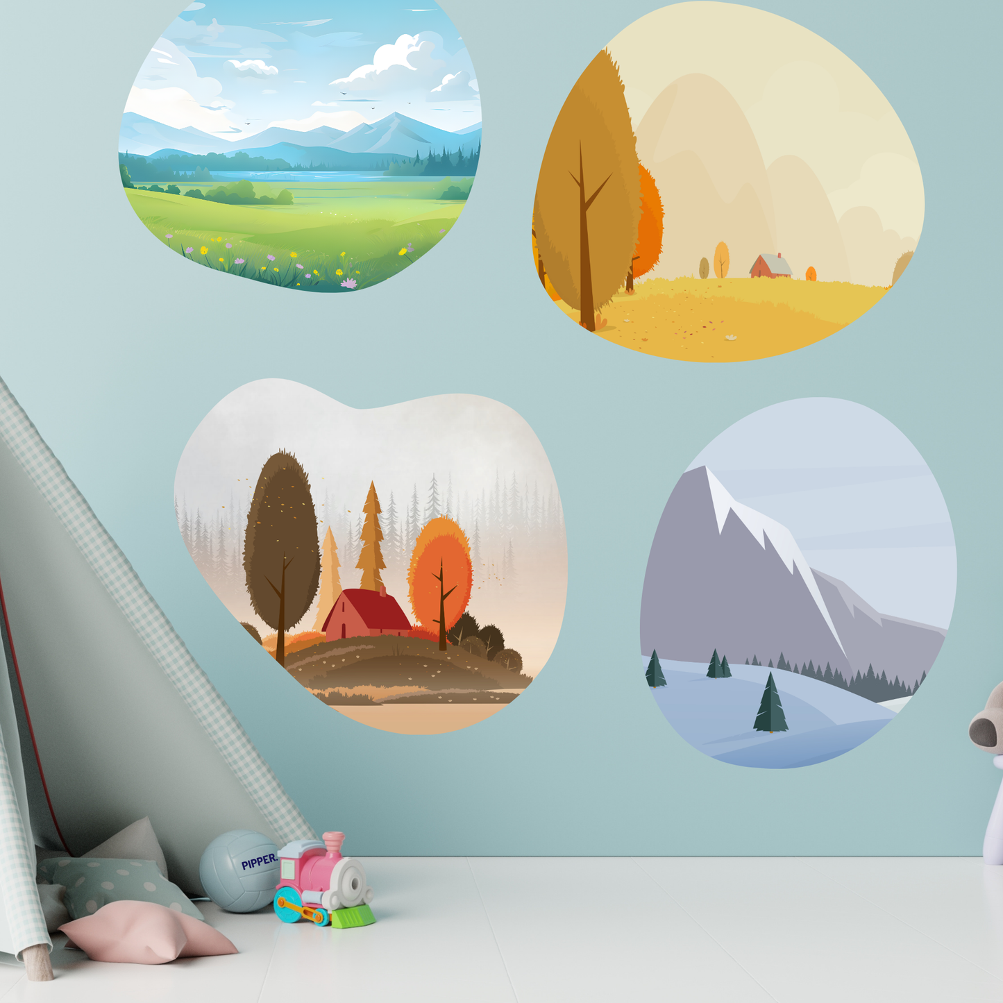 Textile Wall Sticker XXL “Four Seasons”