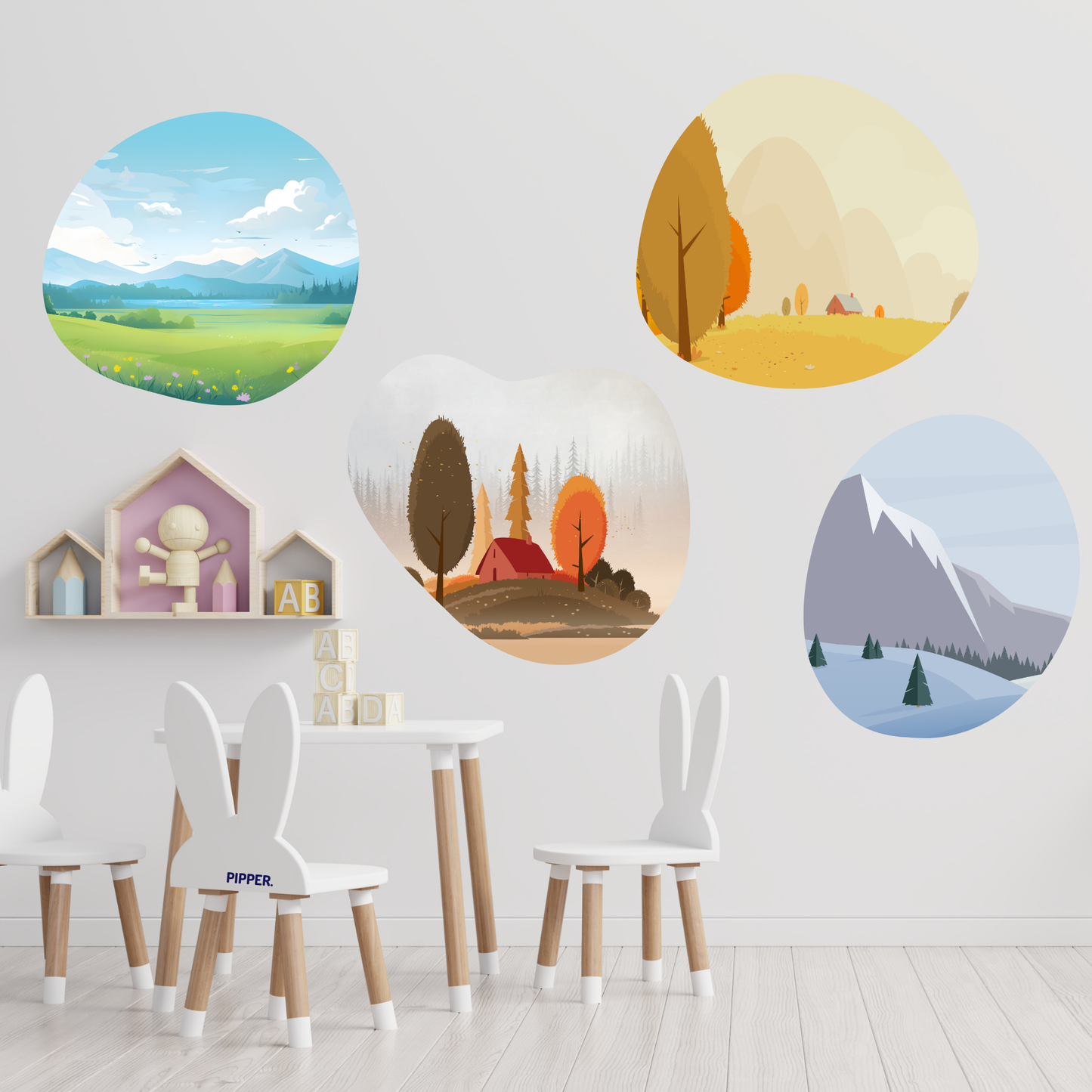 Textile Wall Sticker XXL “Four Seasons”