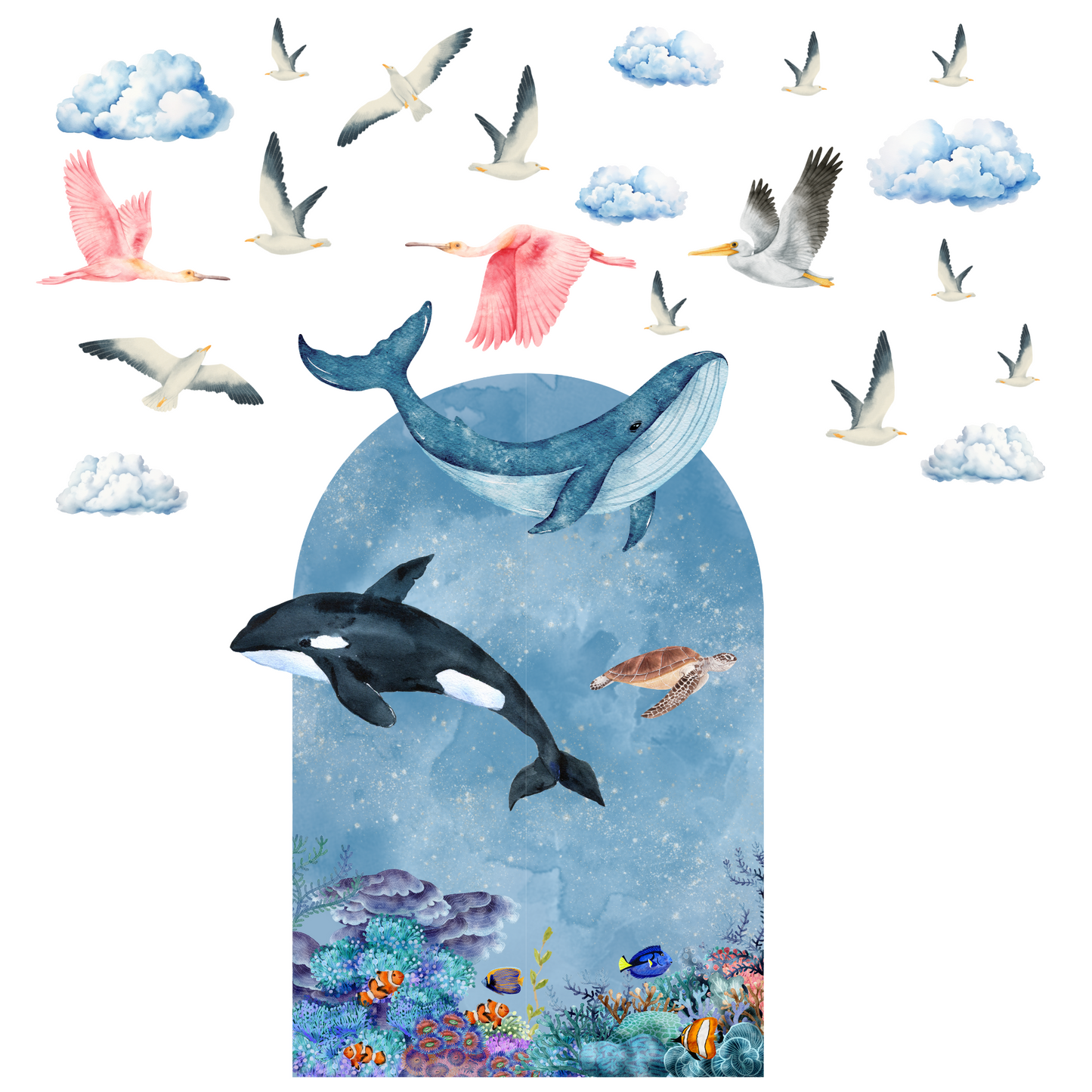 Textile Wall Sticker XXL “Underwater World 2”