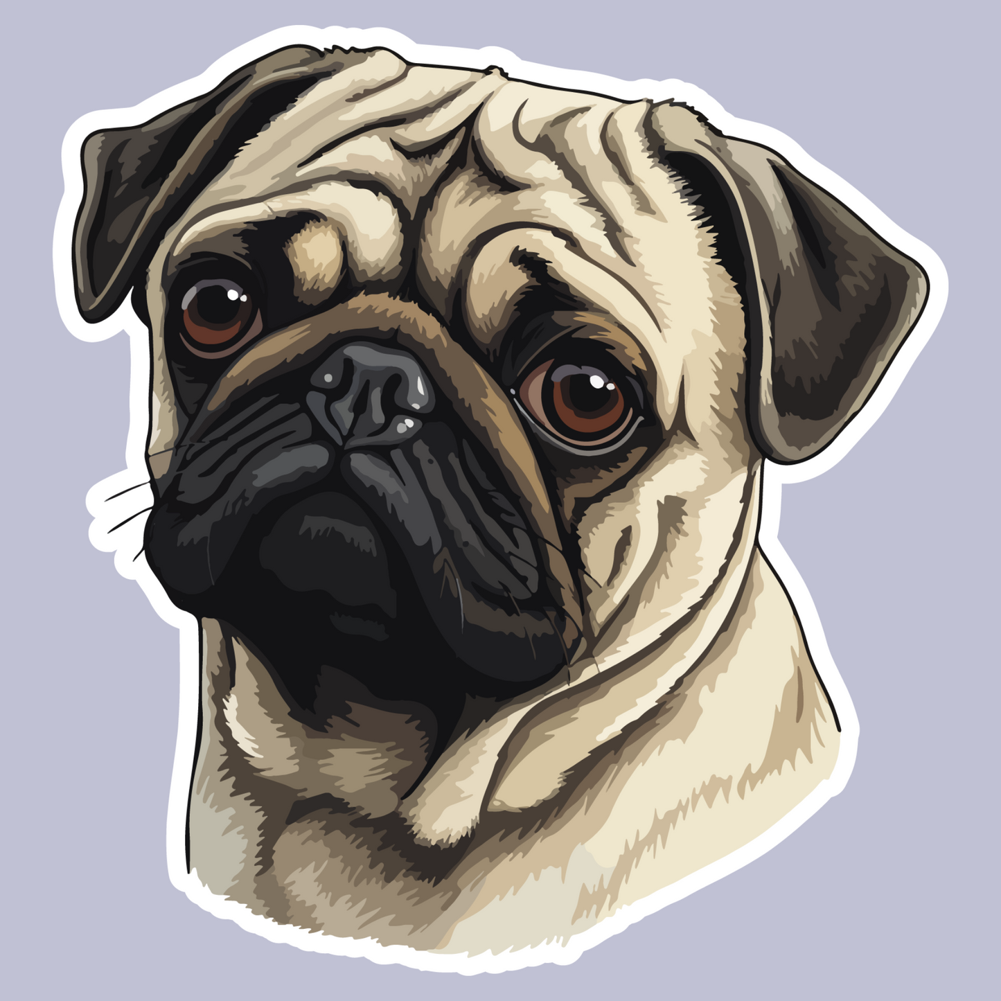 Textile Wall Sticker – “Pug"