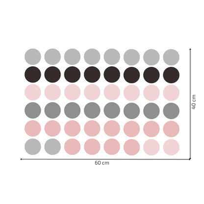 Textile Wall sticker "Colorful dots" Soft pink colors