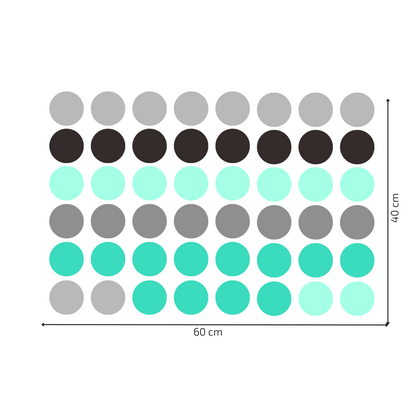 Textile Wall sticker "Colorful dots" Turquoise colors