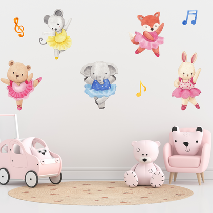 Textile Wall Sticker “Ballerinas - Animals”
