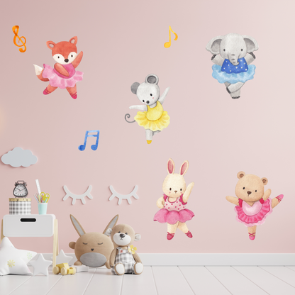 Textile Wall Sticker “Ballerinas - Animals”