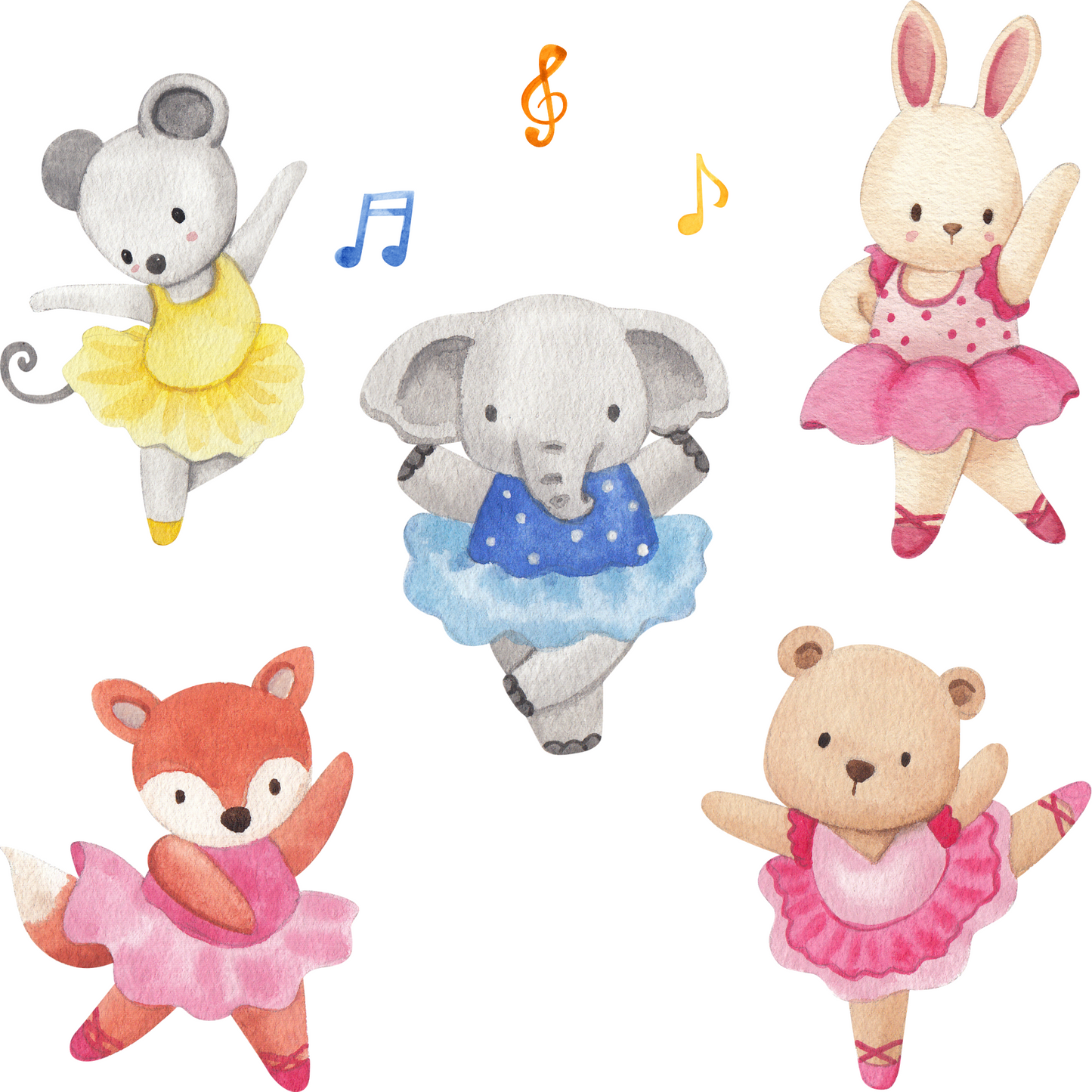 Textile Wall Sticker “Ballerinas - Animals”