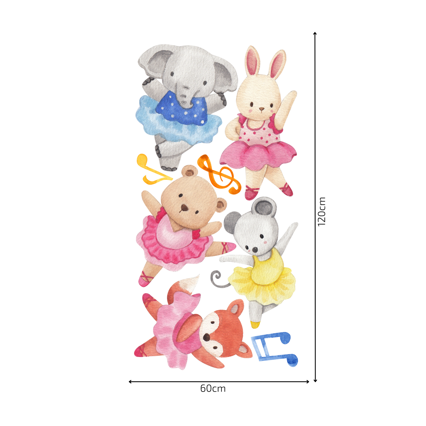 Textile Wall Sticker “Ballerinas - Animals”
