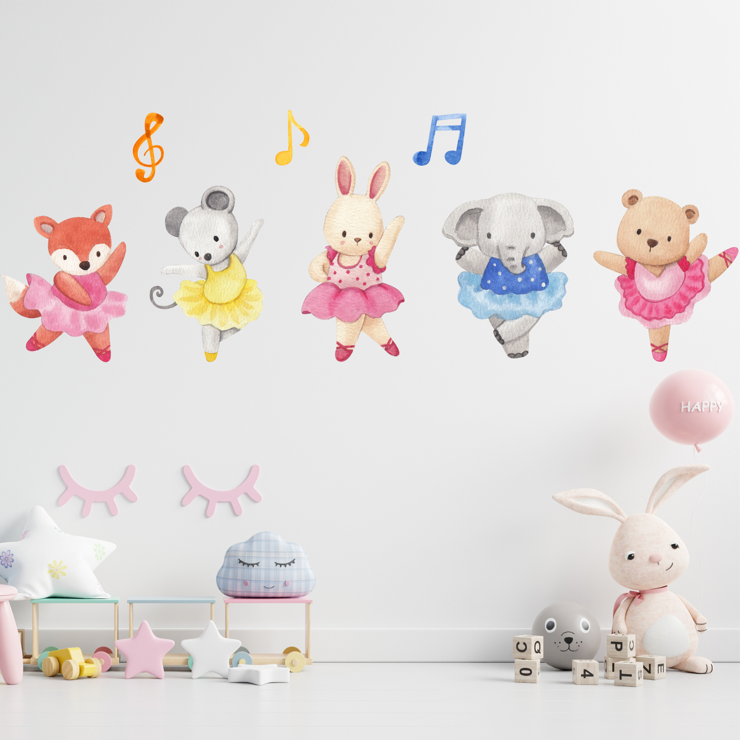Textile Wall Sticker “Ballerinas - Animals”
