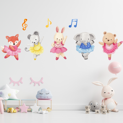 Textile Wall Sticker “Ballerinas - Animals”