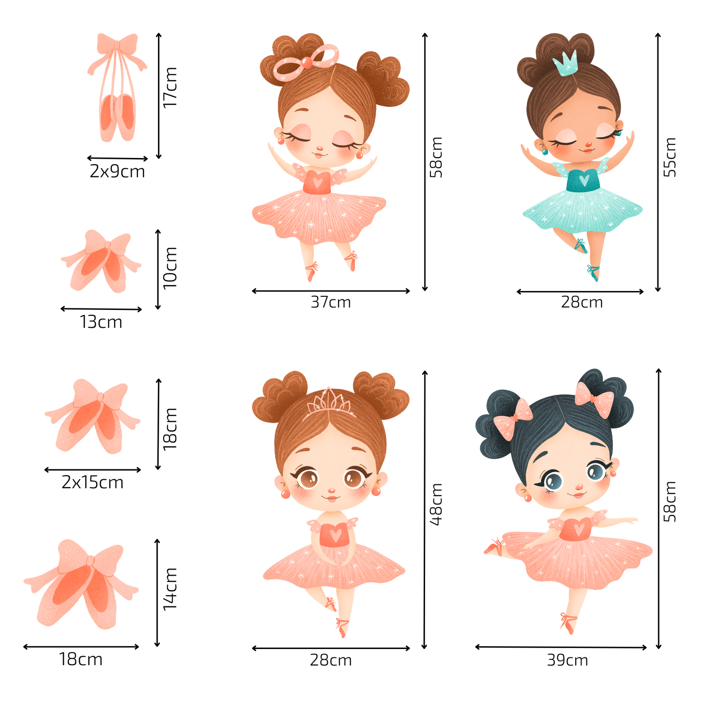 Textile Wall Sticker “Ballerinas”