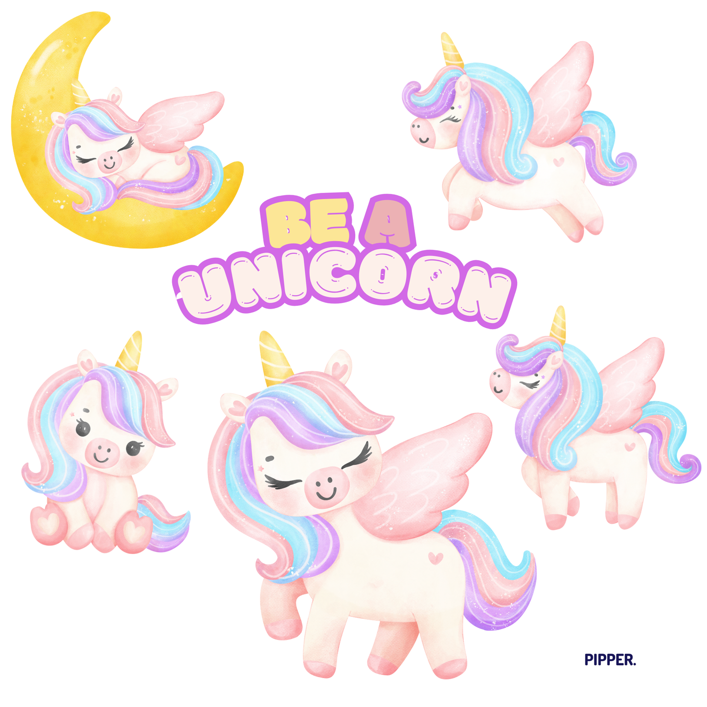 Textile Wall Sticker “Unicorns 2”