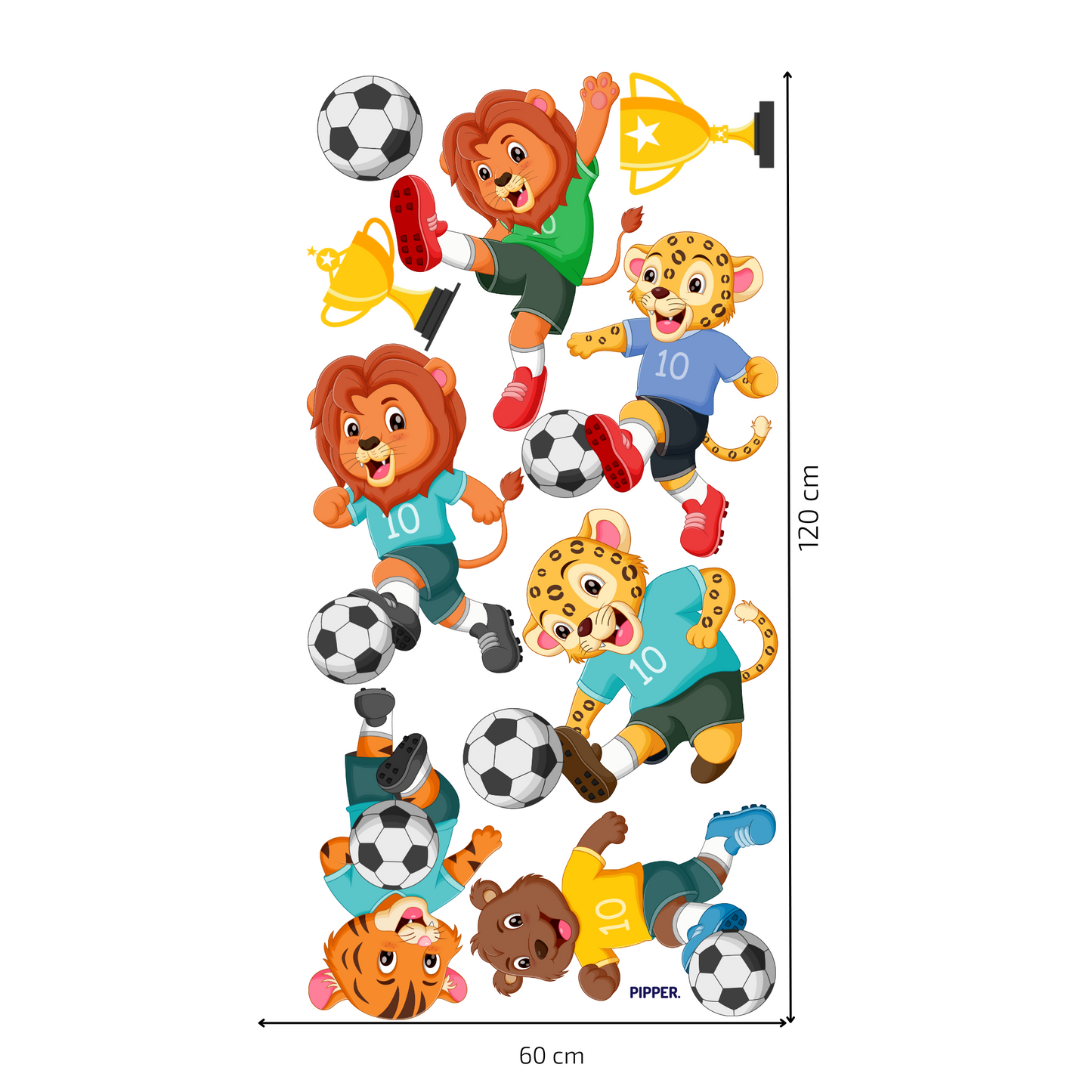 Textile Wall Sticker “Football Animals”