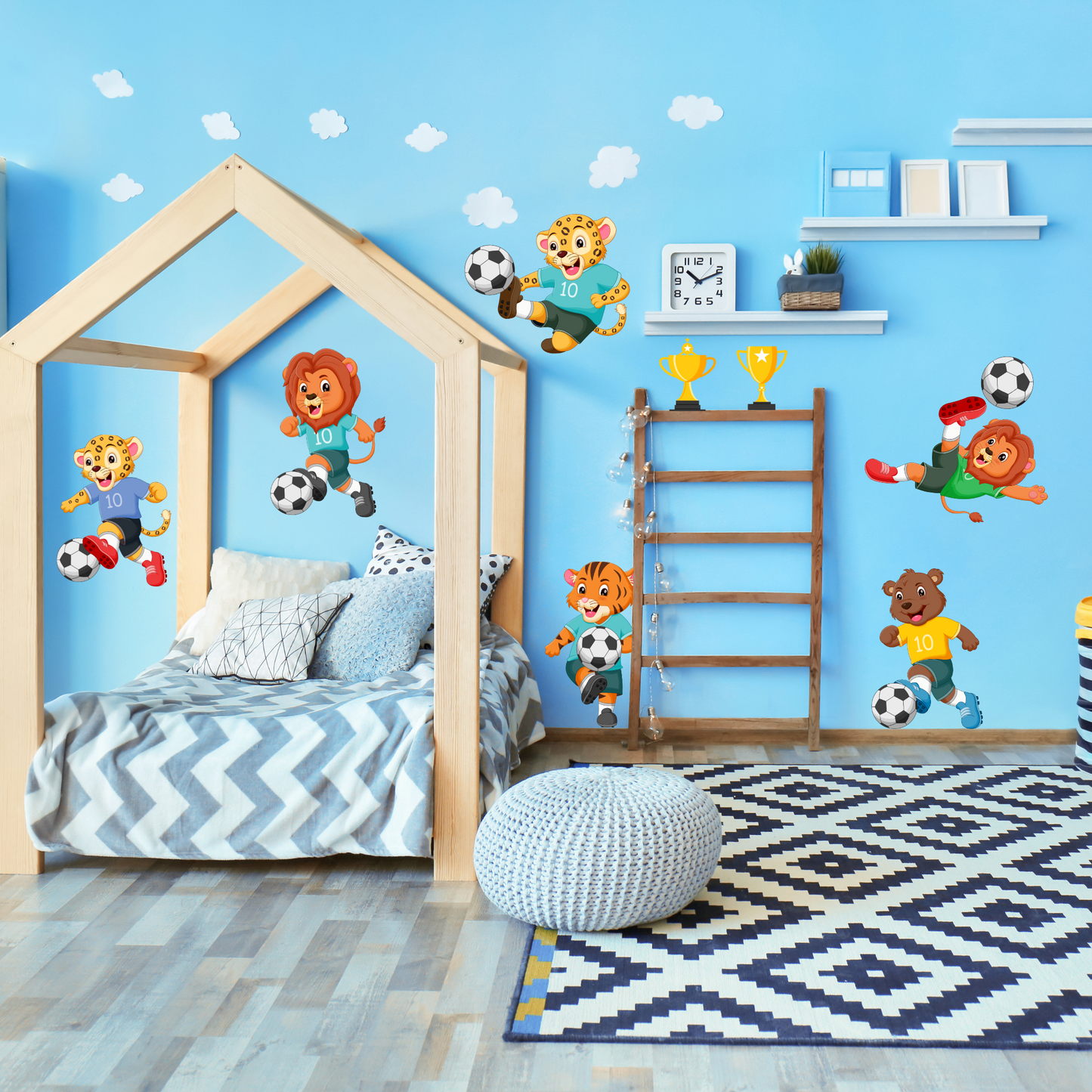 Textile Wall Sticker “Football Animals”