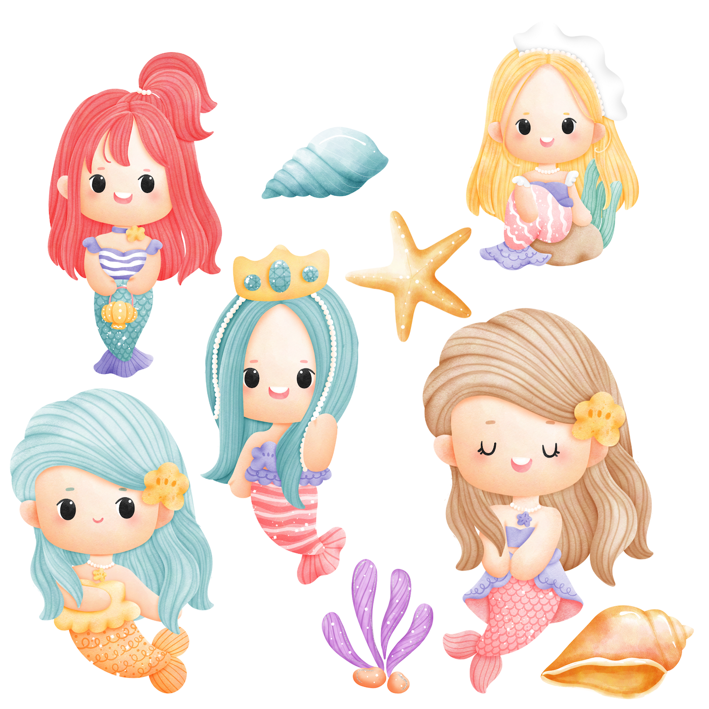Textile Wall Sticker “Mermaids”